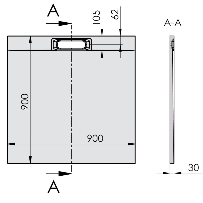 KAZUKO sprchová vanička z litého mramoru, čtverec 90x90cm, bílá 40332